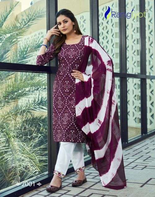 Rangjyot Saheli 2001 Stylish Wear Top Bottom With Dupatta Ready Made On Wholesale