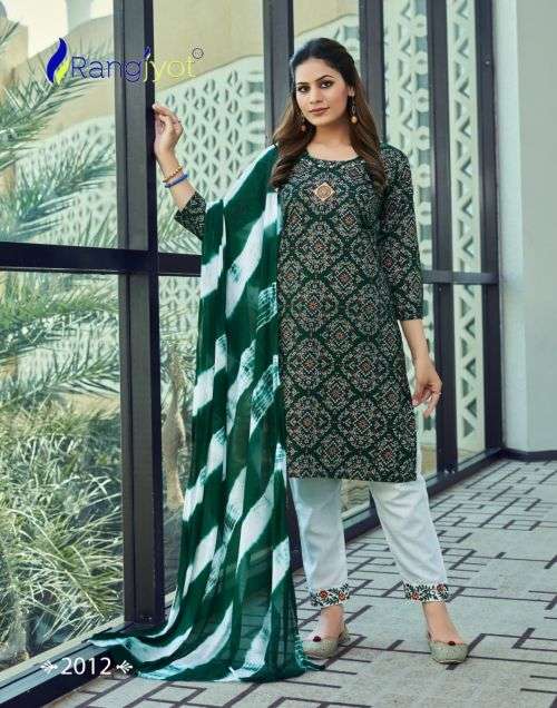 Rangjyot Saheli 2001 Stylish Wear Top Bottom With Dupatta Ready Made On Wholesale