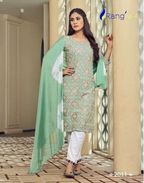 Rangjyot Saheli 2001 Stylish Wear Top Bottom With Dupatta Ready Made On Wholesale