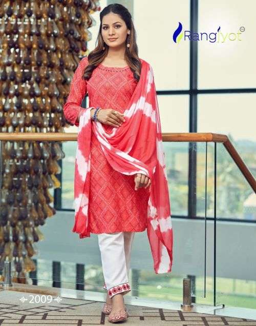 Rangjyot Saheli 2001 Stylish Wear Top Bottom With Dupatta Ready Made On Wholesale