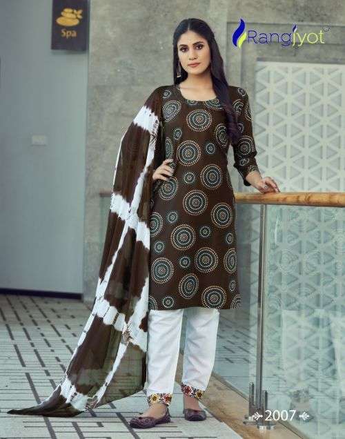 Rangjyot Saheli 2001 Stylish Wear Top Bottom With Dupatta Ready Made On Wholesale