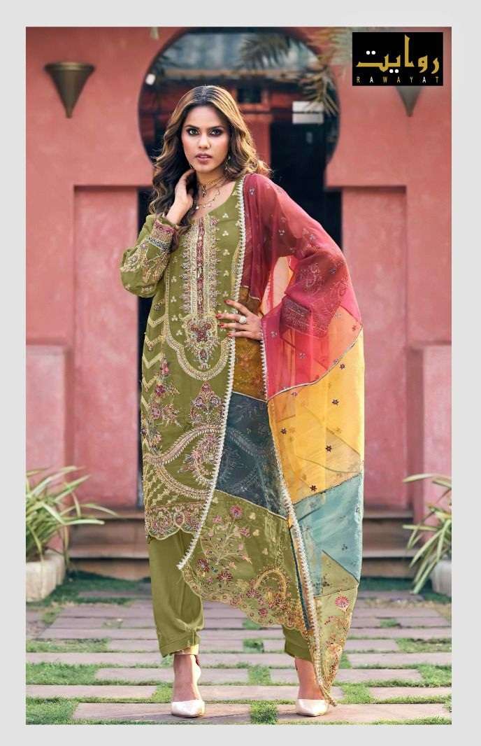 Rawayat Noor Hits Vol 3 Organza Designer Pakistani Suit On Wholesale
