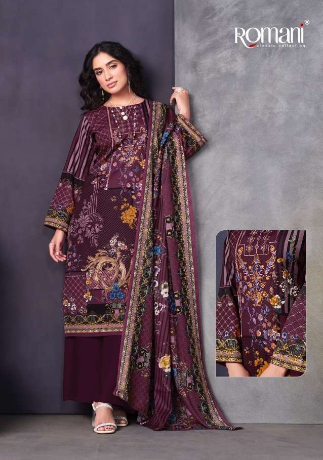 Romani Mareena Vol 9 Pure Soft Cotton Print With Embroidery Dress Materials On Wholesale