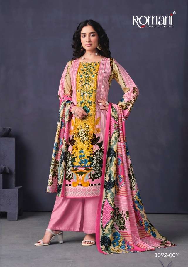 Romani Mareena Vol 9 Pure Soft Cotton Print With Embroidery Dress Materials On Wholesale