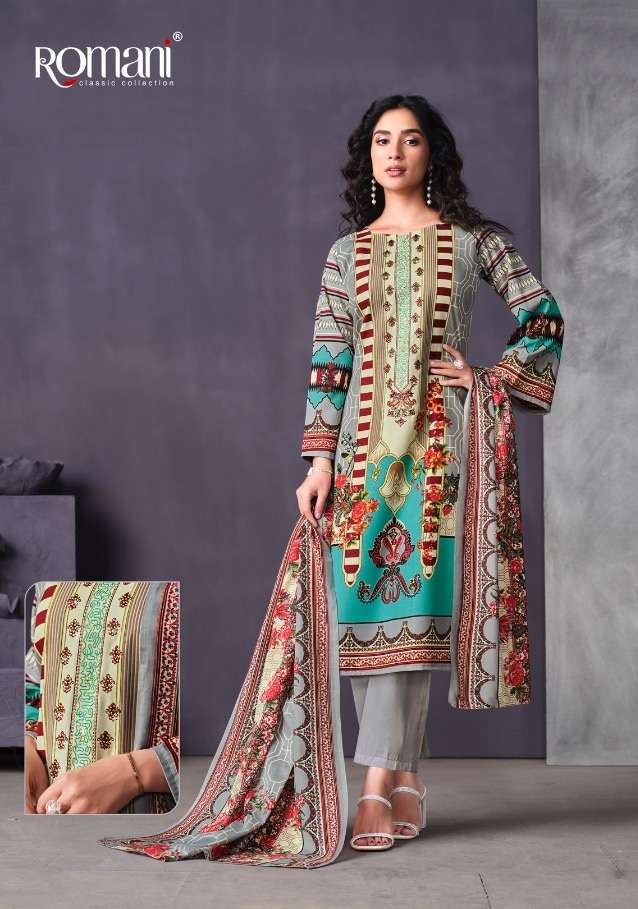 Romani Mareena Vol 9 Pure Soft Cotton Print With Embroidery Dress Materials On Wholesale