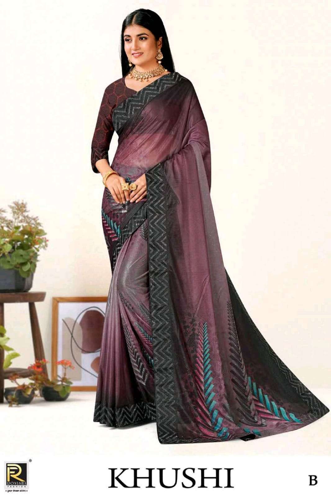Ronisha Fashion 53 Khushi Fancy Lycra Saree On Wholesale 