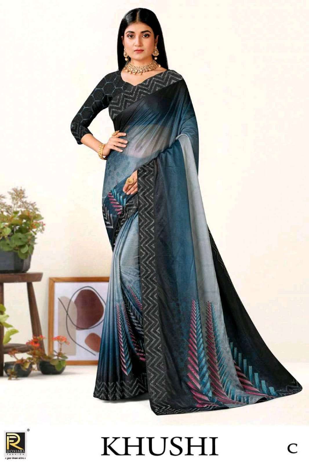 Ronisha Fashion 53 Khushi Fancy Lycra Saree On Wholesale 