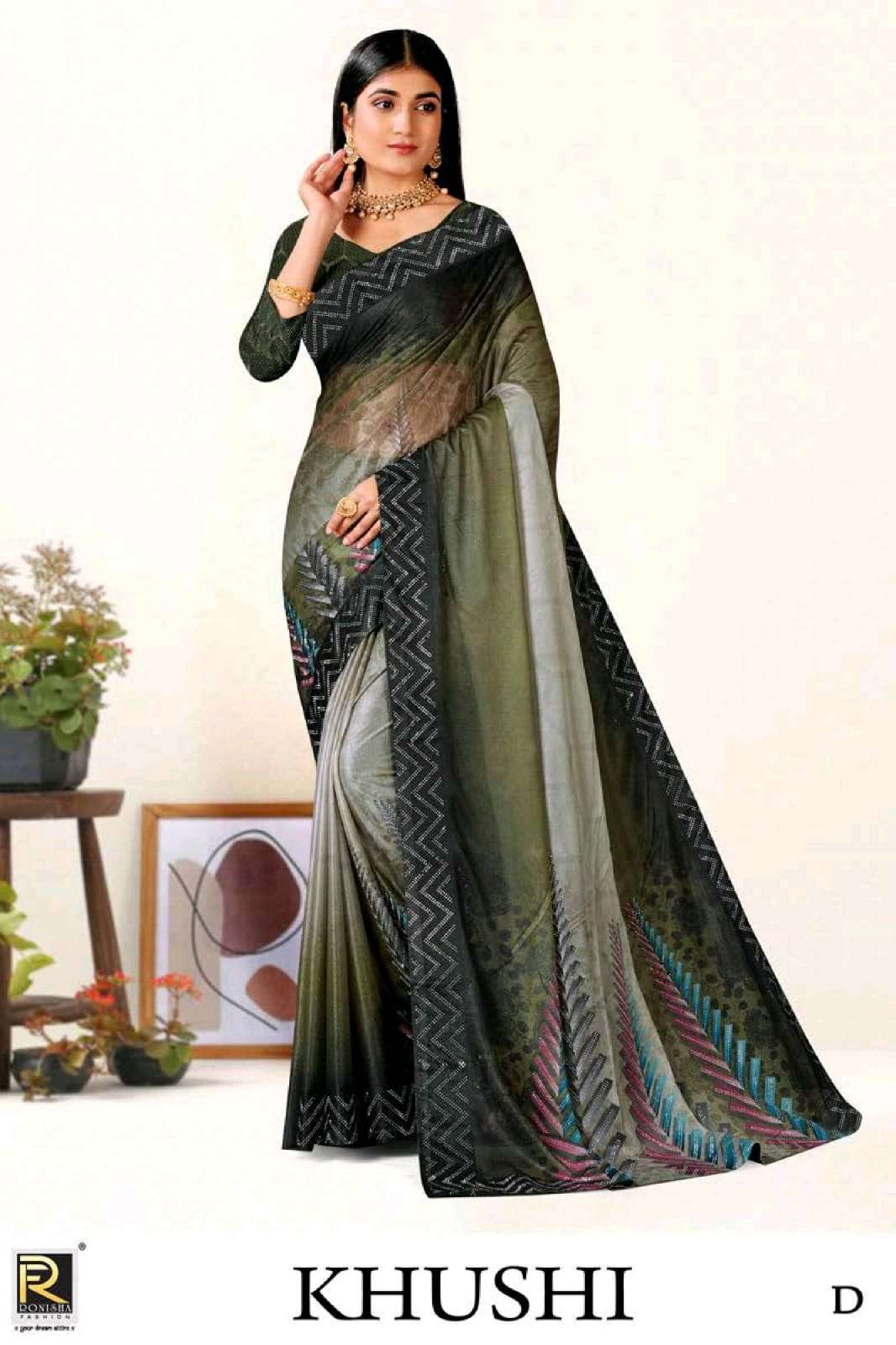 Ronisha Fashion 53 Khushi Fancy Lycra Saree On Wholesale 