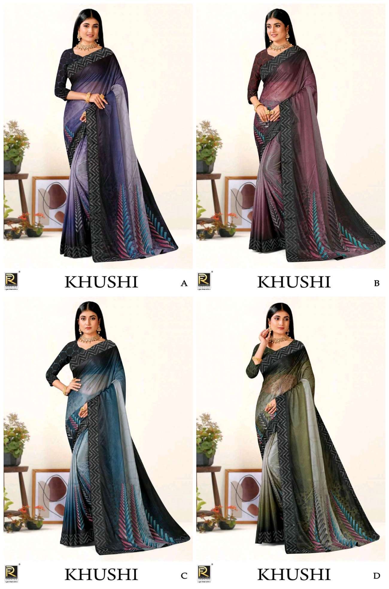 Ronisha Fashion 53 Khushi Fancy Lycra Saree On Wholesale 