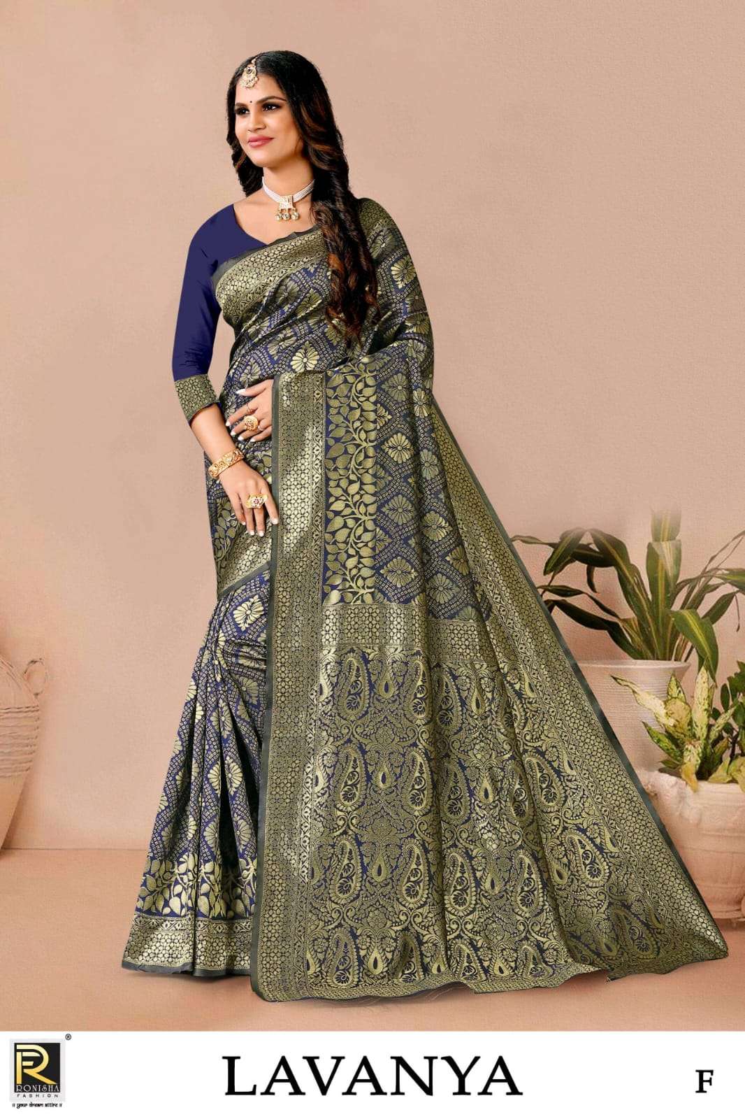 Ronisha Lavanya Present Fabric Silk Casual Wear Saree On Wholesale