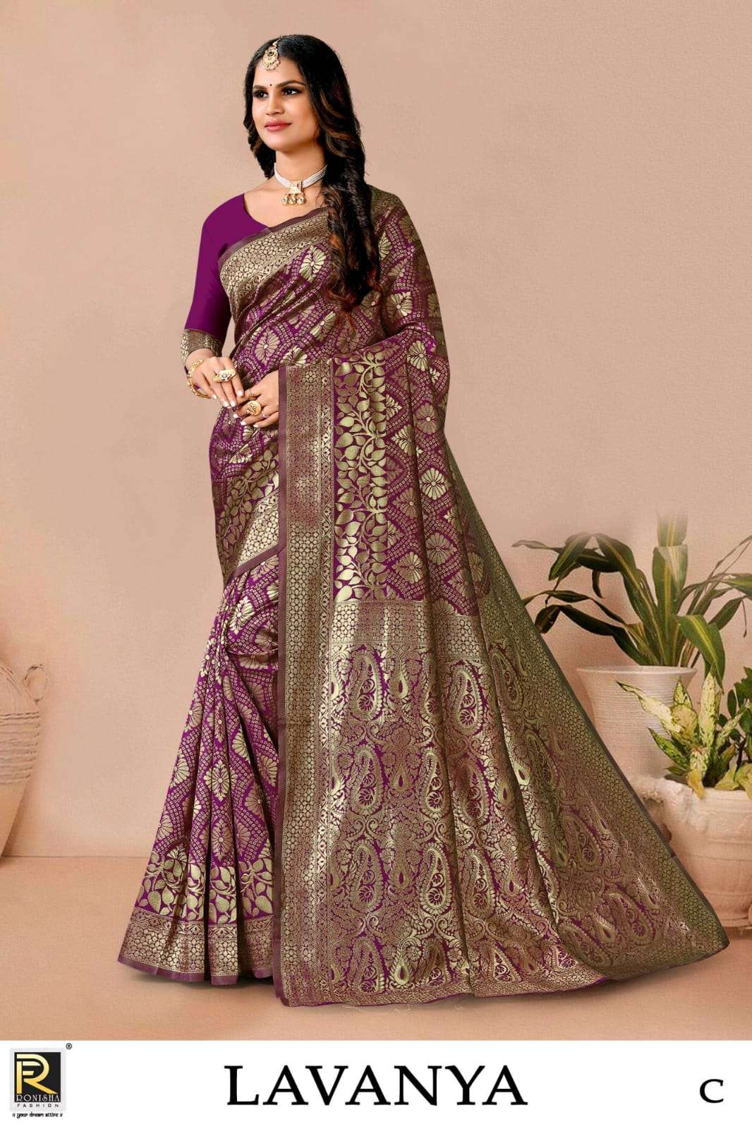 Ronisha Lavanya Present Fabric Silk Casual Wear Saree On Wholesale