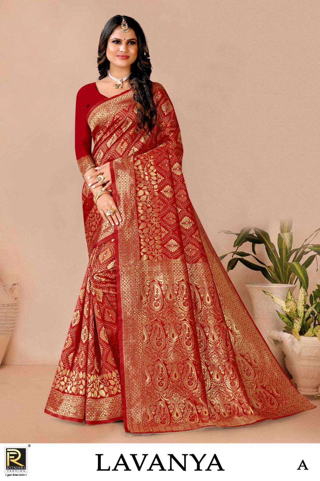 Ronisha Lavanya Present Fabric Silk Casual Wear Saree On Wholesale