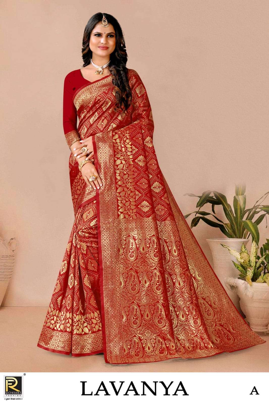 Ronisha Lavanya Present Fabric Silk Casual Wear Saree On Wholesale