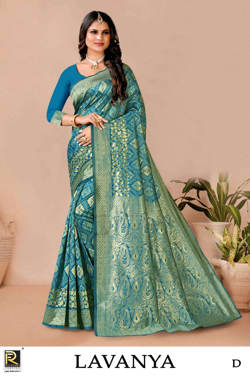 Ronisha Lavanya Present Fabric Silk Casual Wear Saree On Wholesale