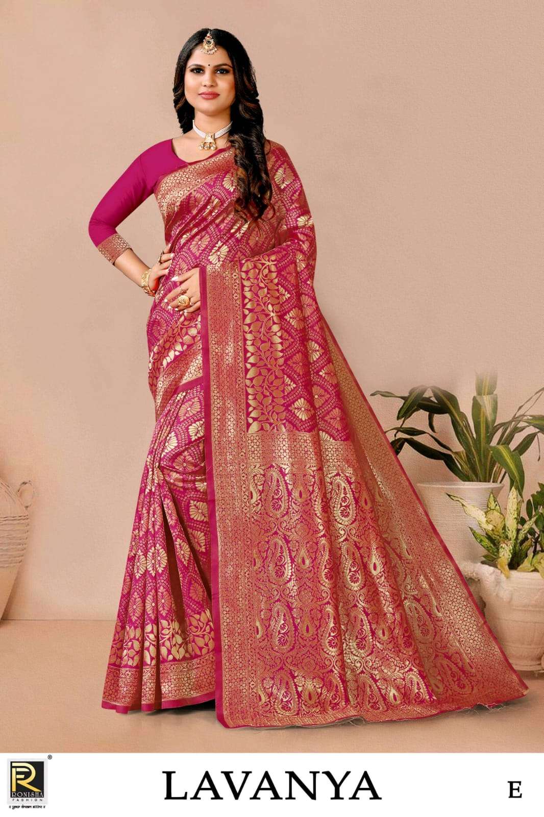 Ronisha Lavanya Present Fabric Silk Casual Wear Saree On Wholesale