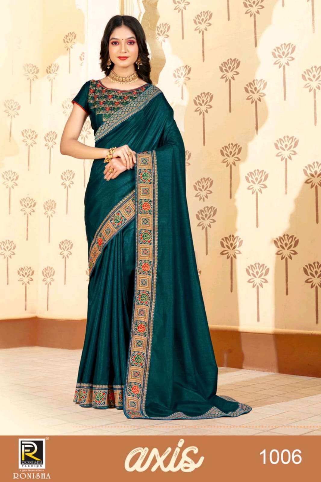 Ronisha Present Axis Kumari Silk Fancy Border Work Blouse Daily