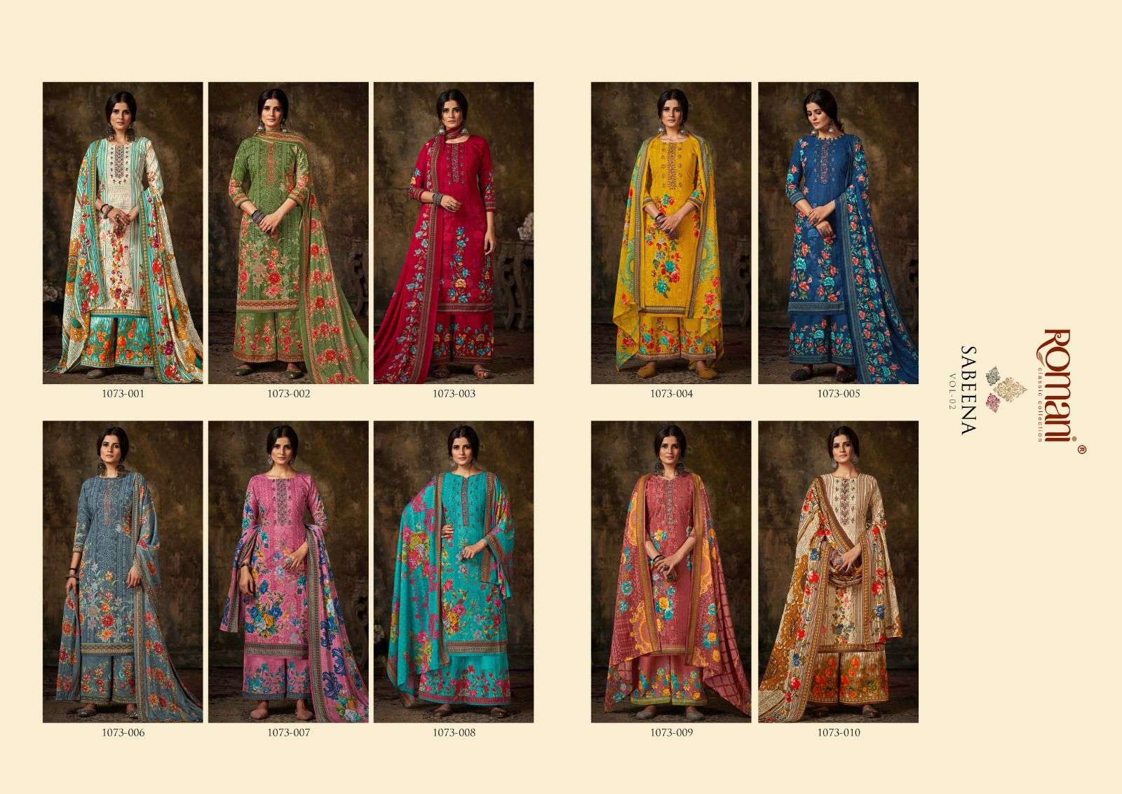 Sabeena Vol 2 By Romani Soft Cotton Digital Print & Heavy Embroidery Work Top Bottom With Dupatta On Wholesale