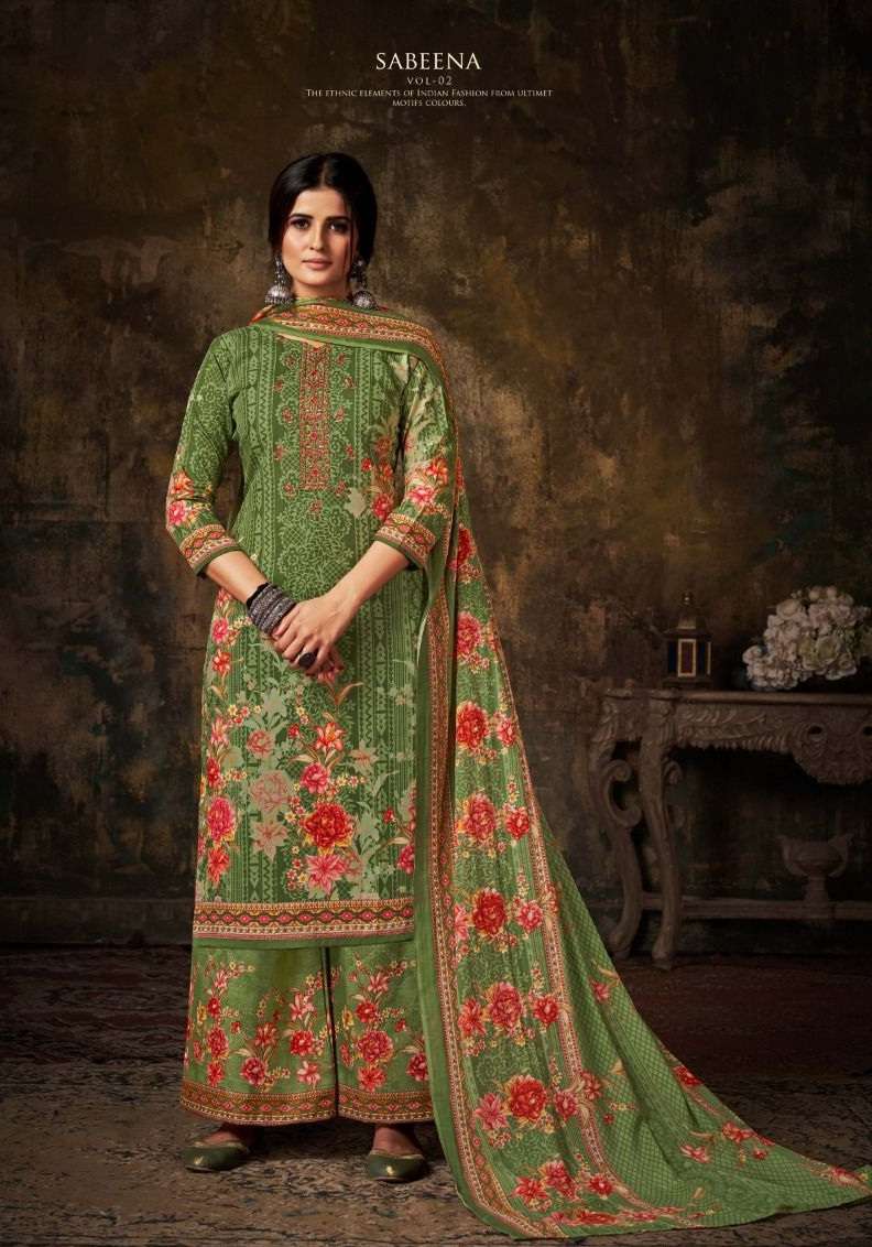 Sabeena Vol 2 By Romani Soft Cotton Digital Print & Heavy Embroidery Work Top Bottom With Dupatta On Wholesale