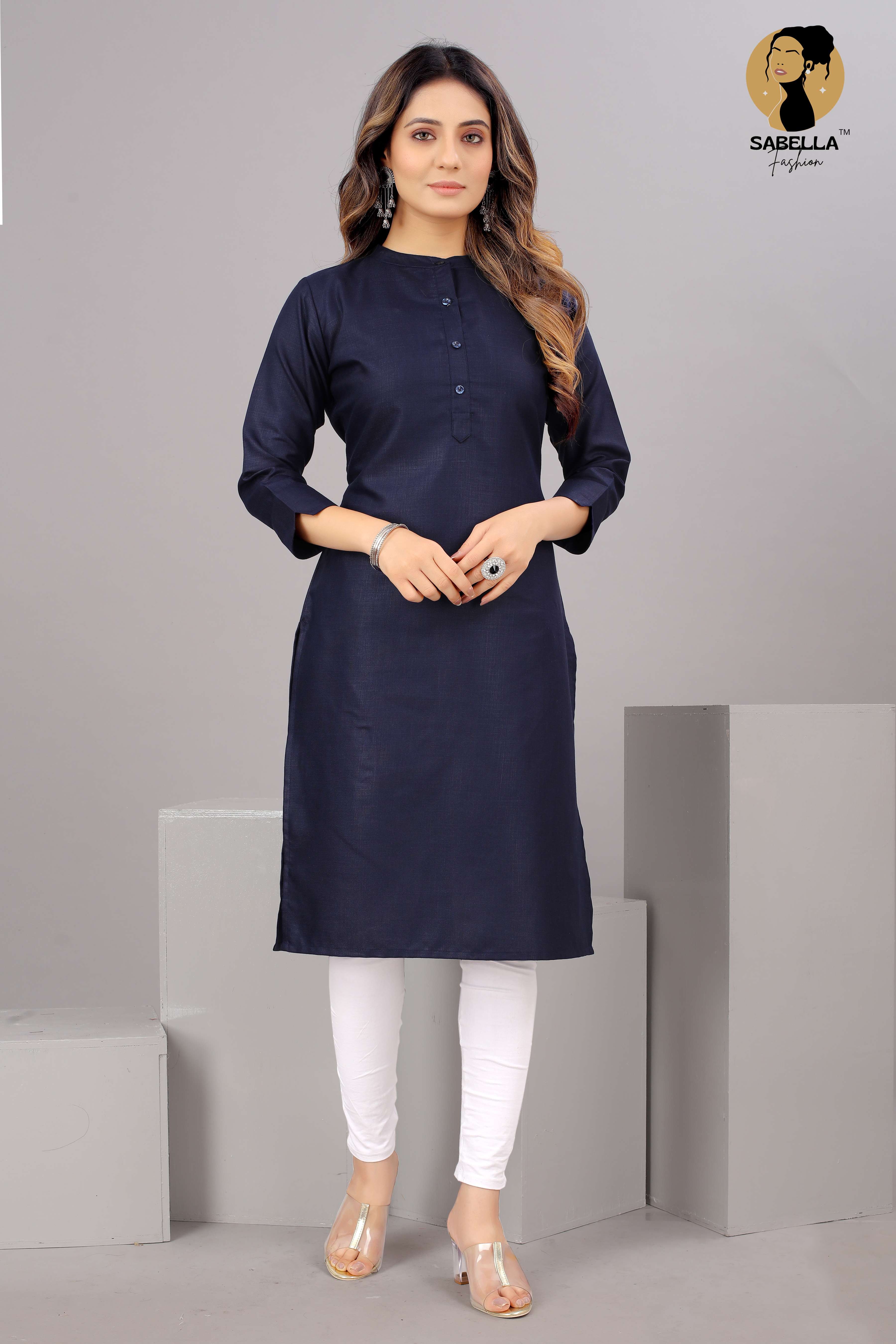 Sabella Plain Kurti 7 Piecs Catalogue Wholesale Price kurtis