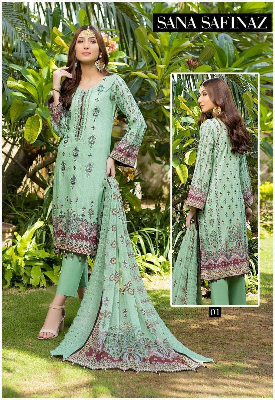 Sana Safinaz Zara Shahzahan Classy Luxury Lawn  Dress Materials On Wholesale 