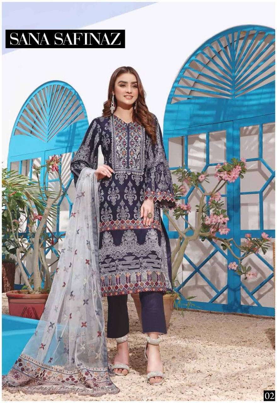 Sana Safinaz Zara Shahzahan Classy Luxury Lawn  Dress Materials On Wholesale 
