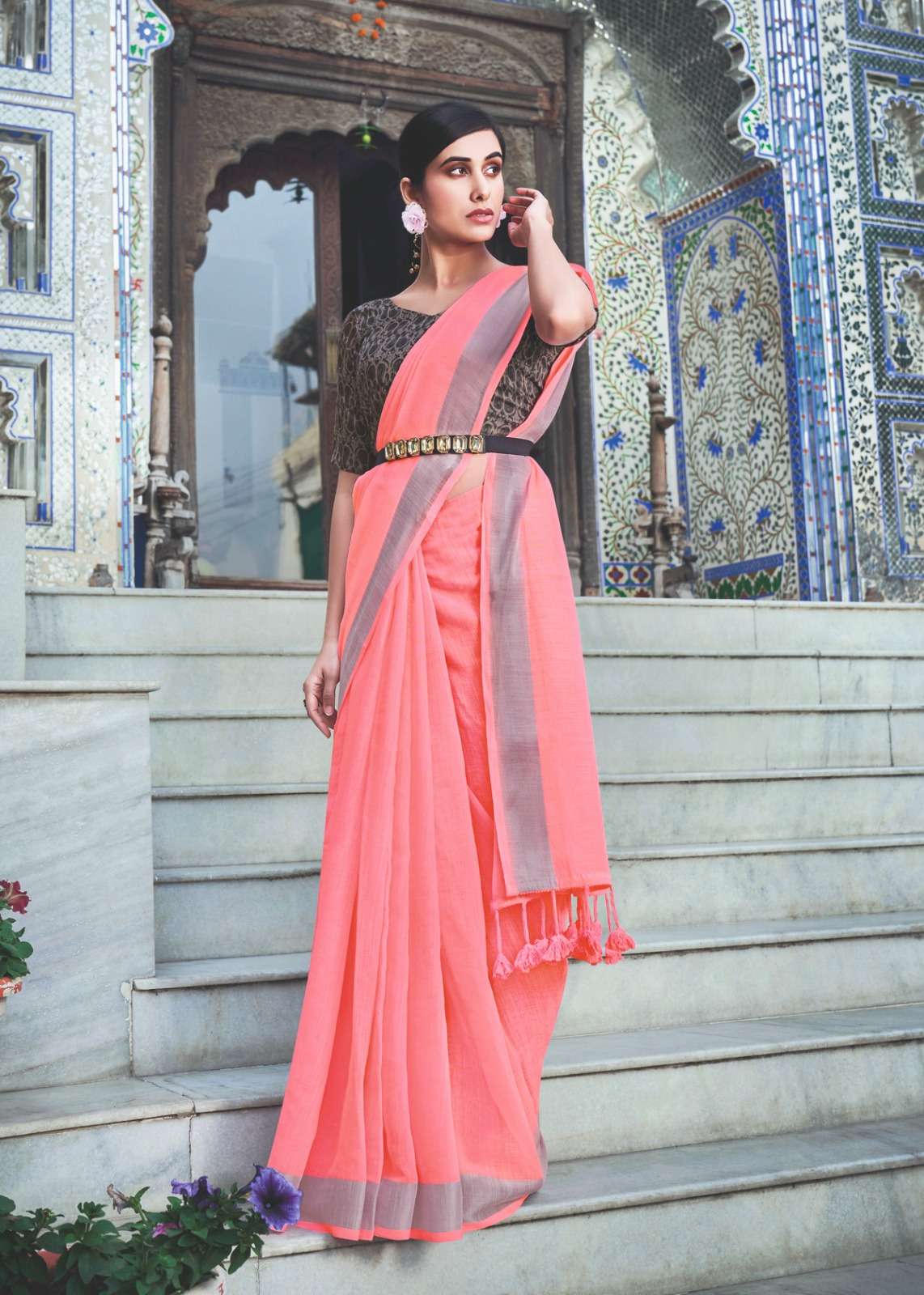 Shreyans Matkaus Cotton Fancy Cotton Saree On Wholesale
