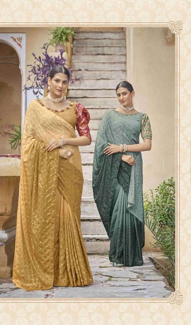 Shubhkala Cocktail Vol-2 Exclusive Embroidered Saree On Wholesale