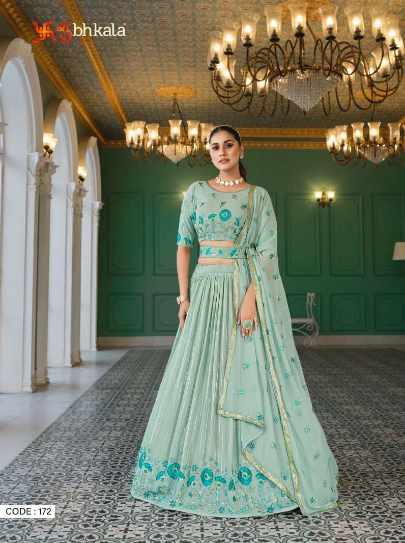 Shubhkala D.No.172 Girlish Vol 4 Semi Stitched Velvet Lehenga Choli Collection On Wholesale