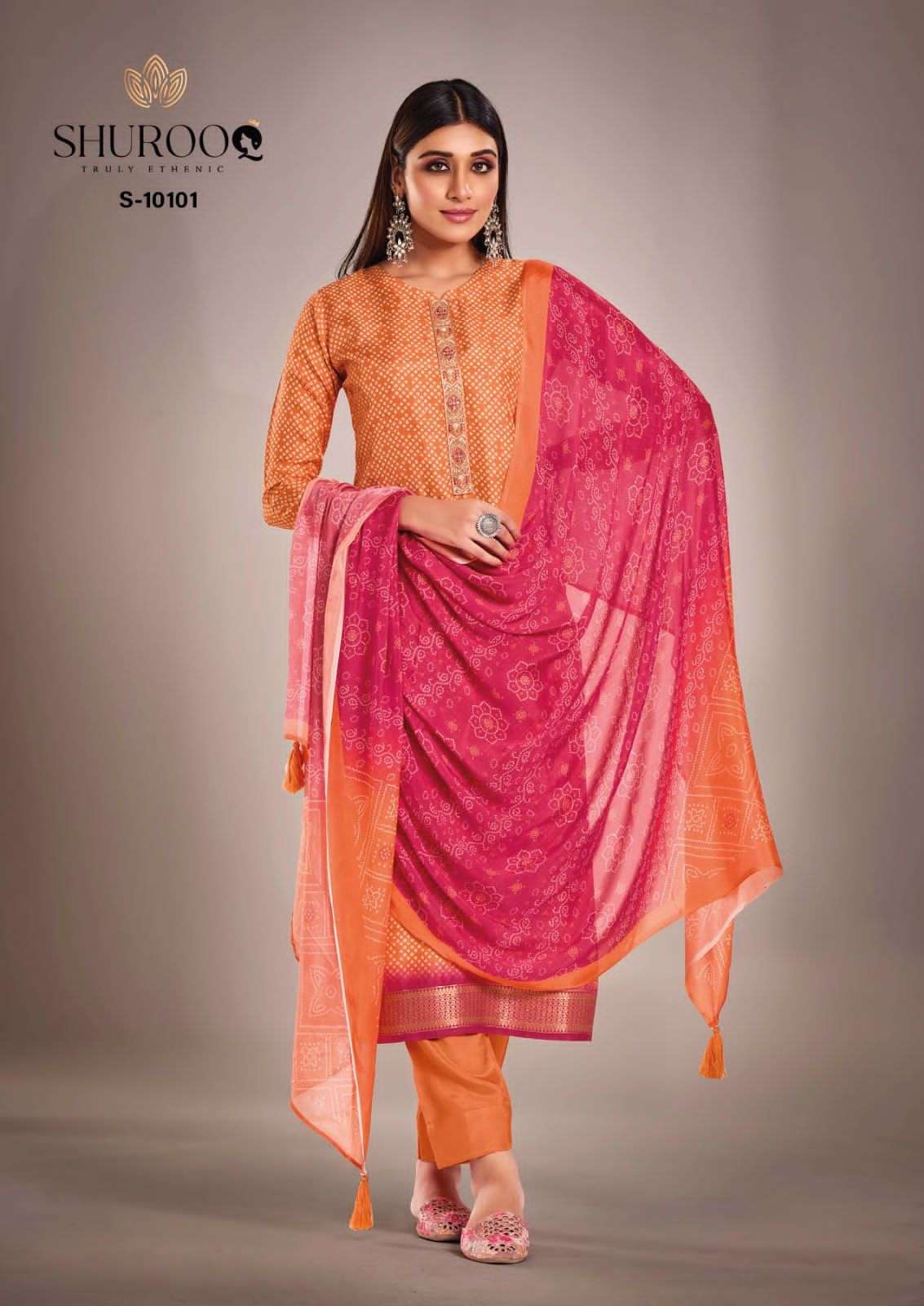 Shurooq By Arzu Pure Silk Self Jacqard Nack Embroidered Work On Wholesale
