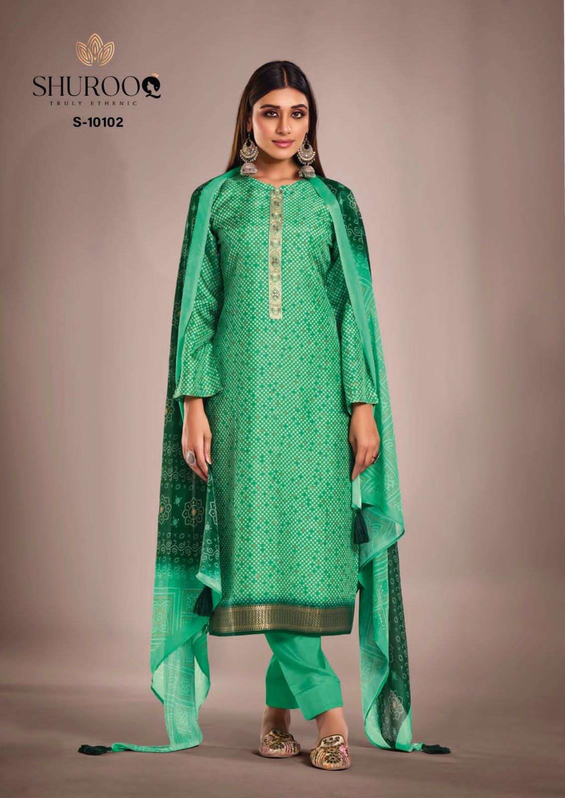 Shurooq By Arzu Pure Silk Self Jacqard Nack Embroidered Work On Wholesale