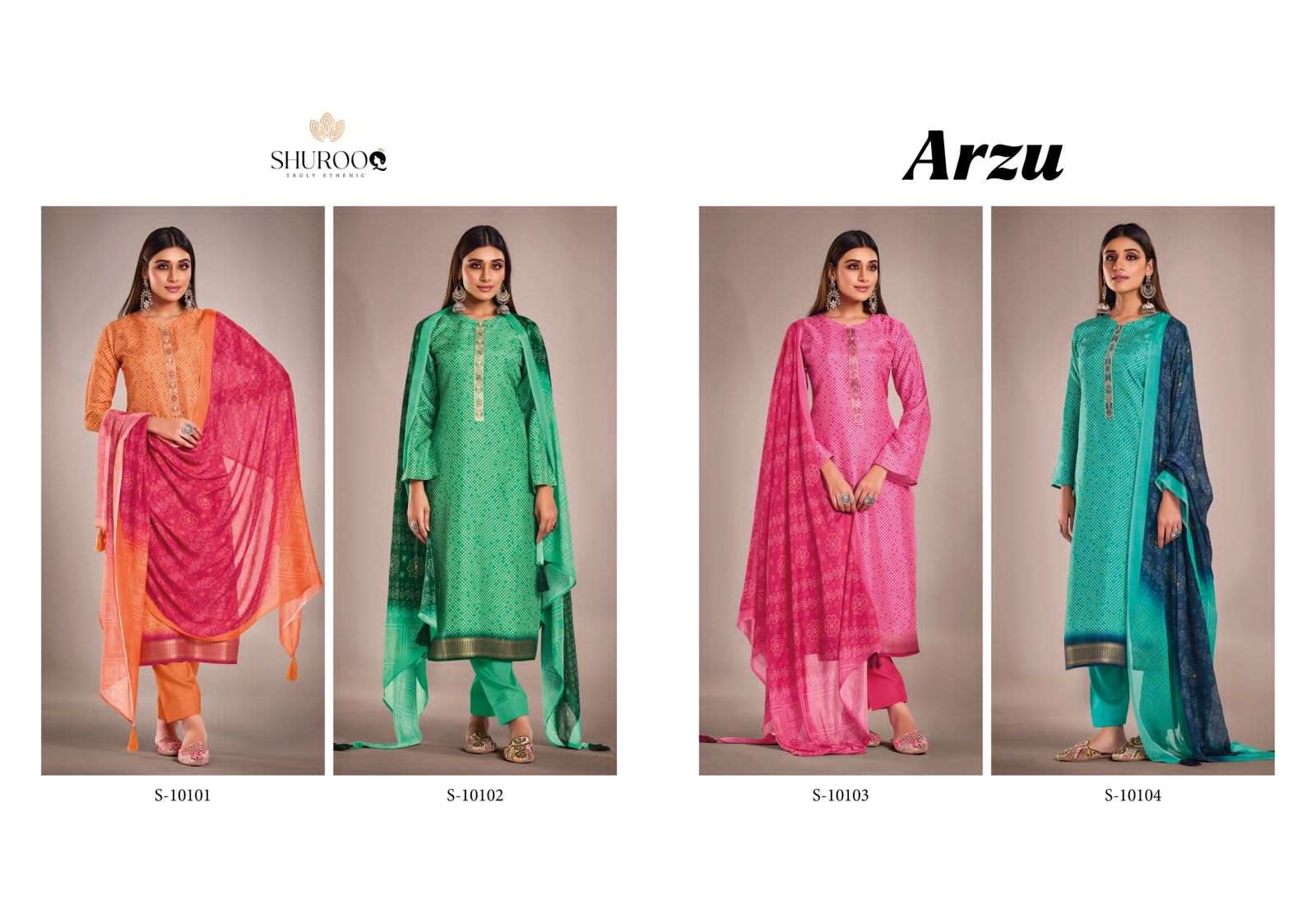 Shurooq By Arzu Pure Silk Self Jacqard Nack Embroidered Work On Wholesale