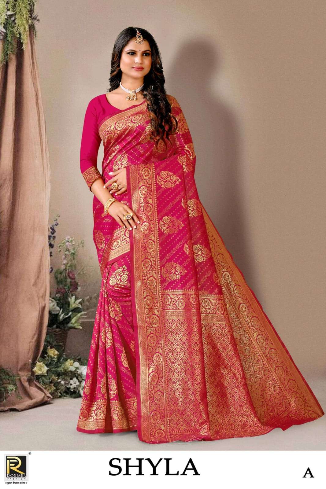 Ronisha Shyla Present Fabric Silk Casual Wear Saree Collection On Wholesale