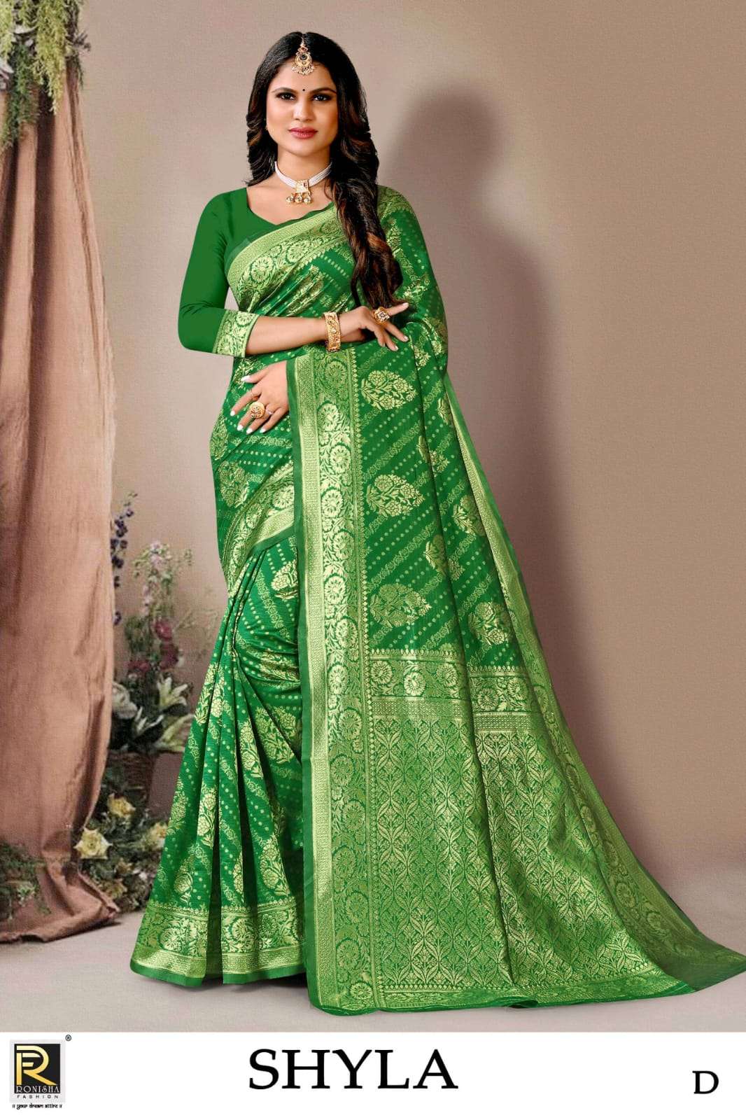 Ronisha Shyla Present Fabric Silk Casual Wear Saree Collection On Wholesale