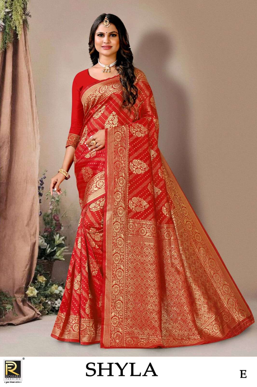 Ronisha Shyla Present Fabric Silk Casual Wear Saree Collection On Wholesale