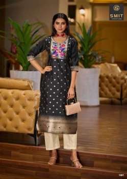 Smit Maya Silk With Paithani Designer Stright Readymade Kurti On Wholesale
