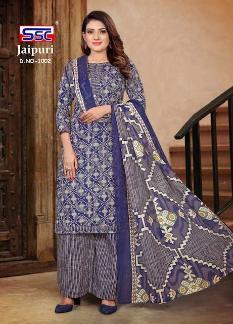 Ssc Jaipuri Soft Cotton Printed Kurti Bottom With Dupatta On Wholesale