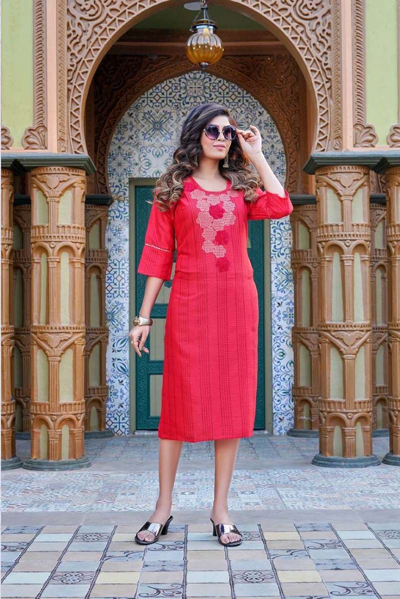 Superstar Kurti Heavy lining Rayon With Embroidery & Manual Work On Wholesale