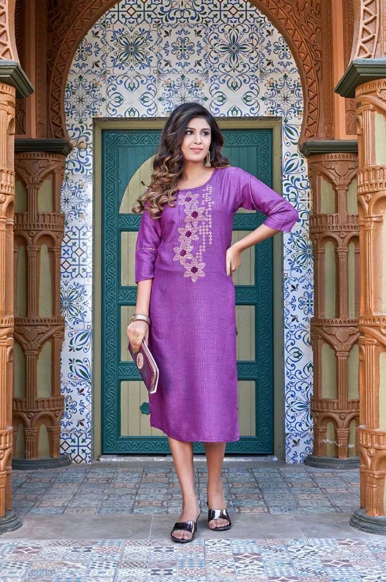 Superstar Kurti Heavy lining Rayon With Embroidery & Manual Work On Wholesale