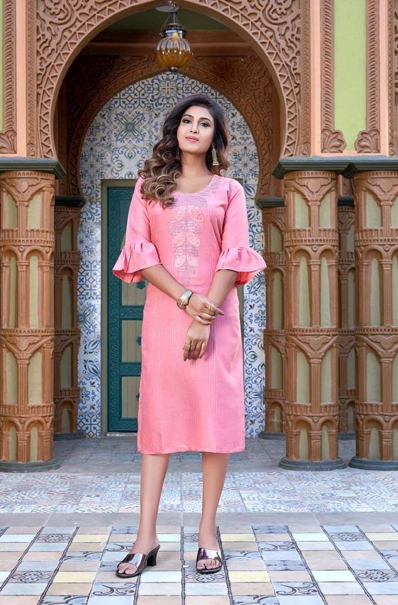Superstar Kurti Heavy lining Rayon With Embroidery & Manual Work On Wholesale