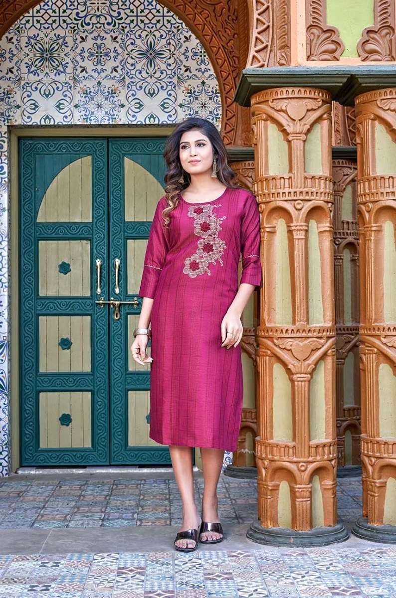 Superstar Kurti Heavy lining Rayon With Embroidery & Manual Work On Wholesale