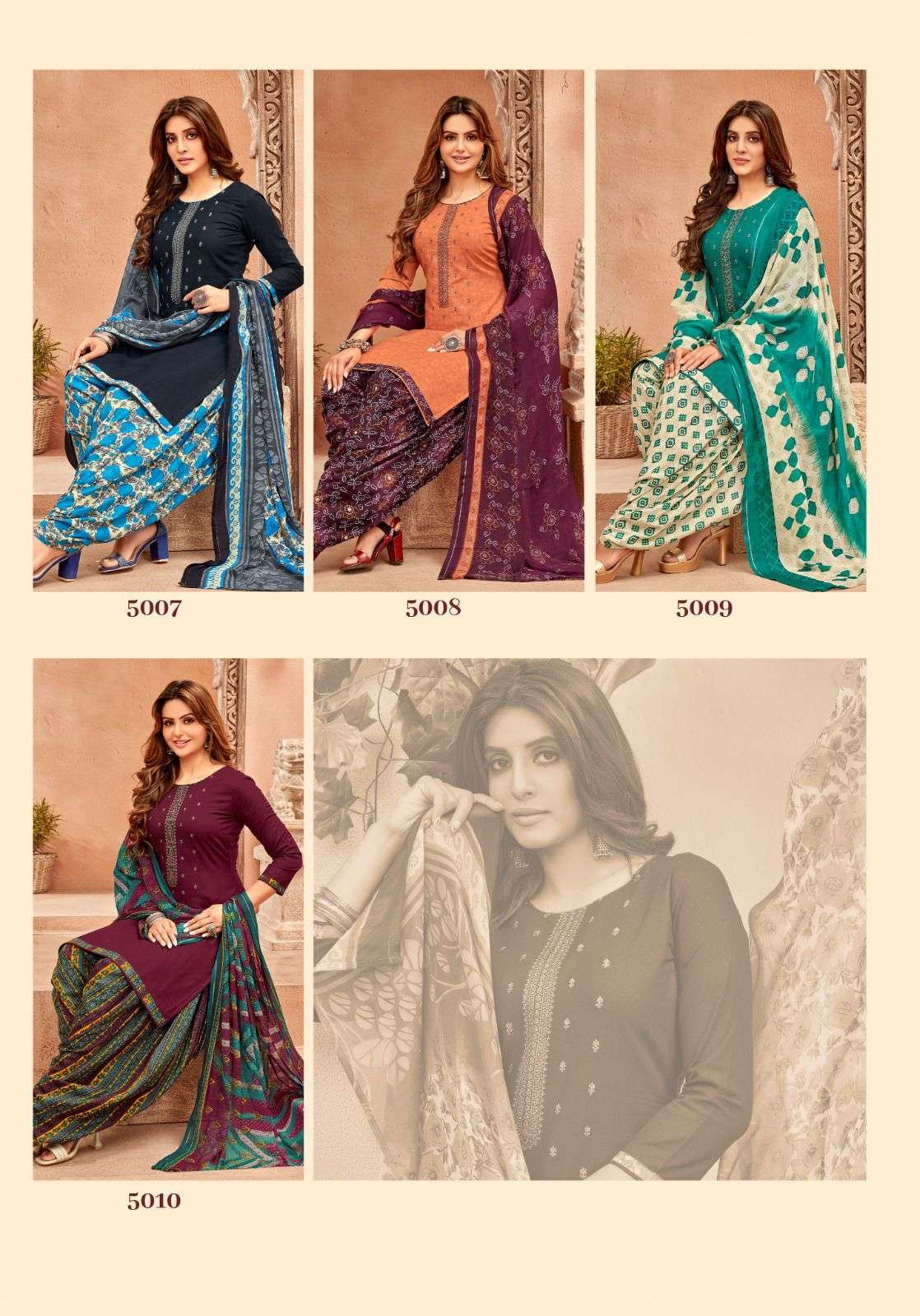Suryajyoti Patiyala Express Vol 5 Pure Cotton Print With Neck Embroidery Work On Wholesale