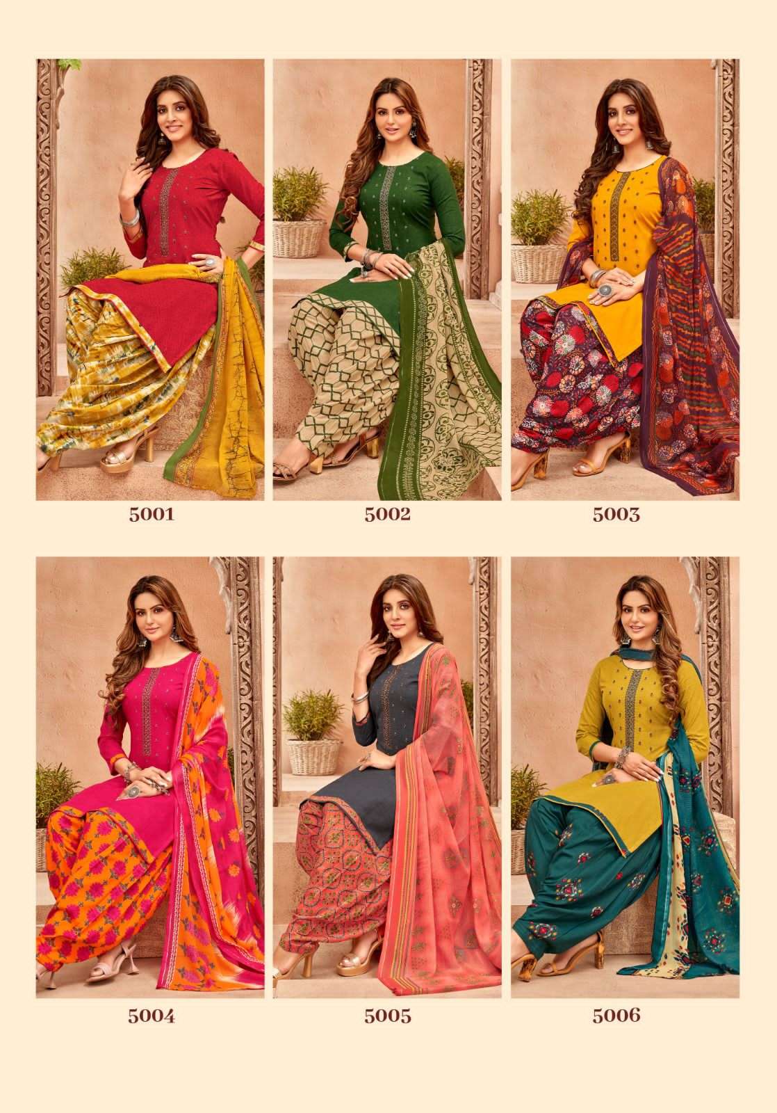 Suryajyoti Patiyala Express Vol 5 Pure Cotton Print With Neck Embroidery Work On Wholesale