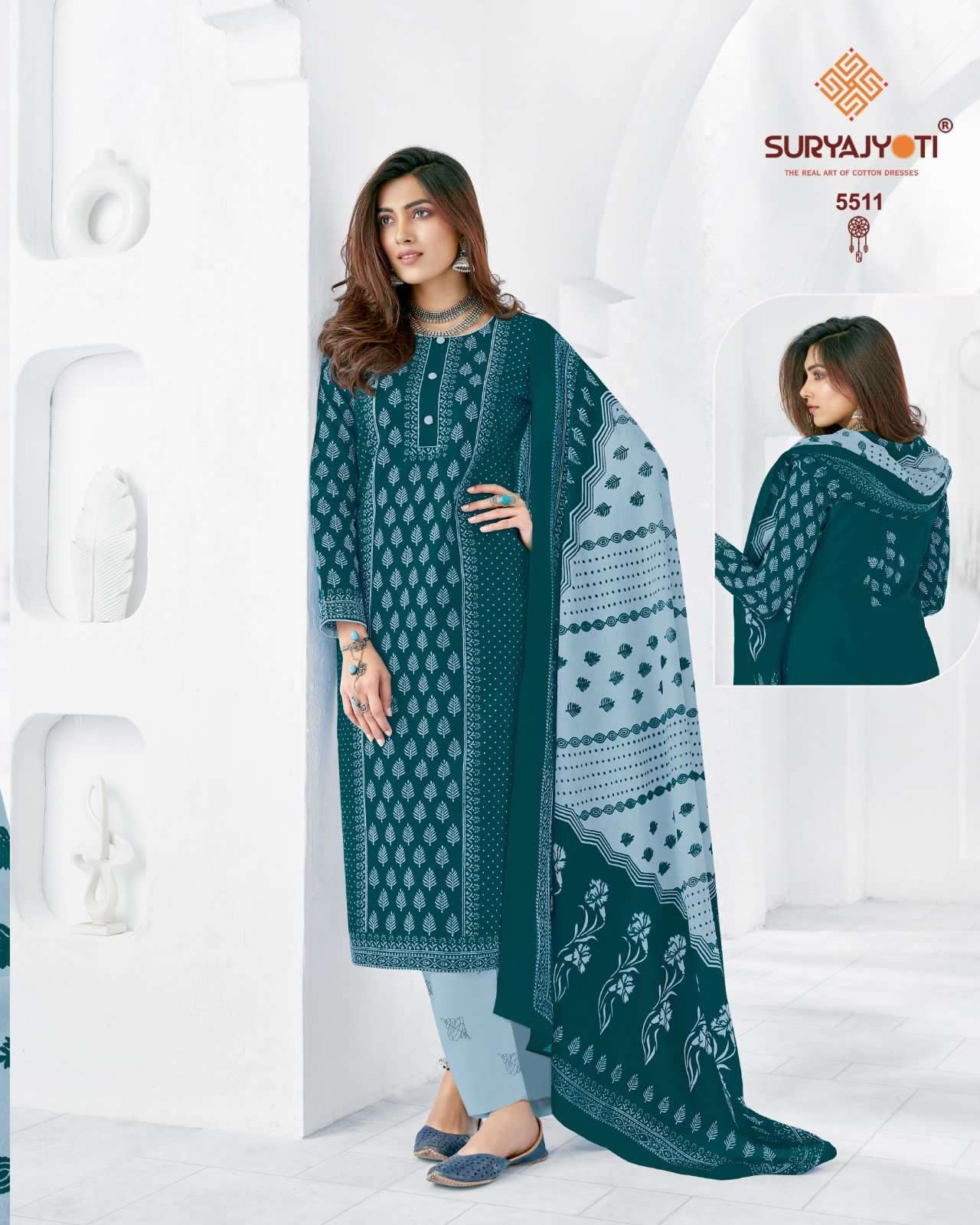 Suryajyoti Vol 55 Trendy Pure Cotton Print Top Bottom With Dupatta On Wholesale