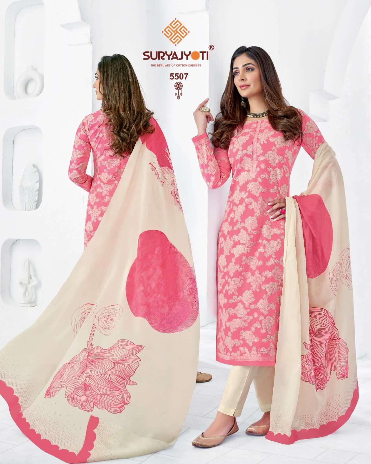 Suryajyoti Vol 55 Trendy Pure Cotton Print Top Bottom With Dupatta On Wholesale