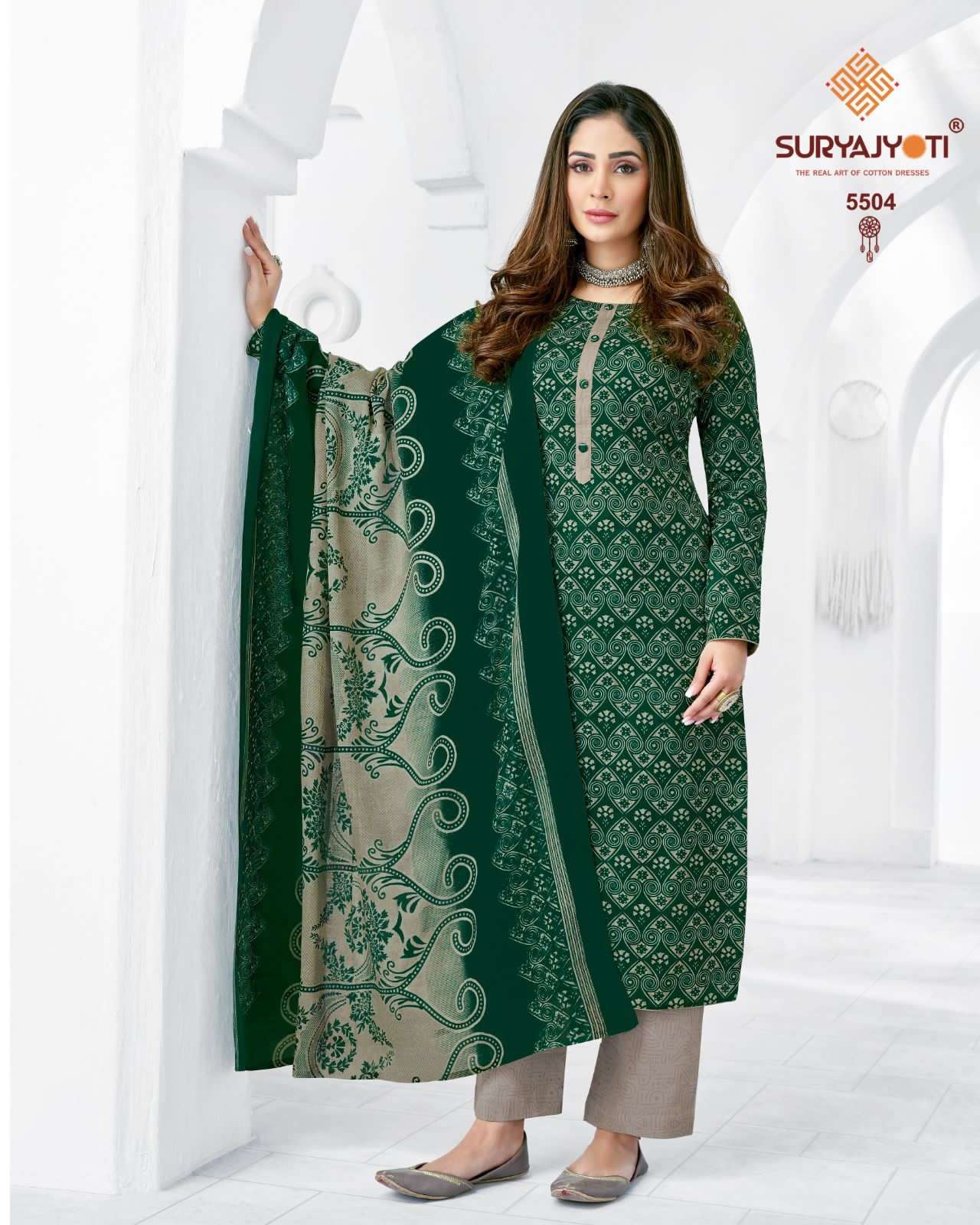 Suryajyoti Vol 55 Trendy Pure Cotton Print Top Bottom With Dupatta On Wholesale