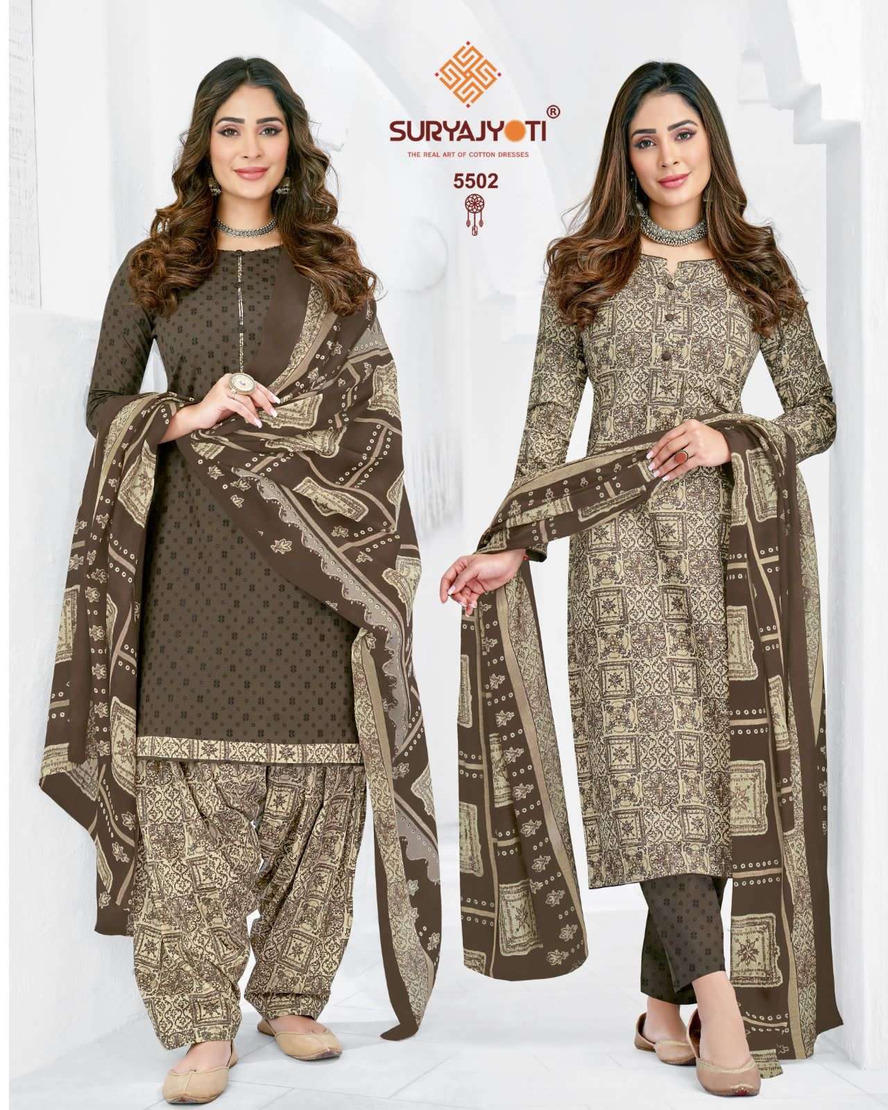 Suryajyoti Vol 55 Trendy Pure Cotton Print Top Bottom With Dupatta On Wholesale