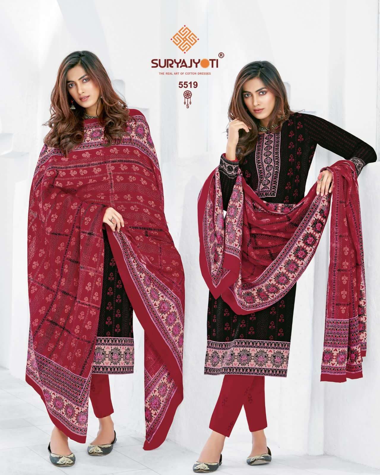 Suryajyoti Vol 55 Trendy Pure Cotton Print Top Bottom With Dupatta On Wholesale