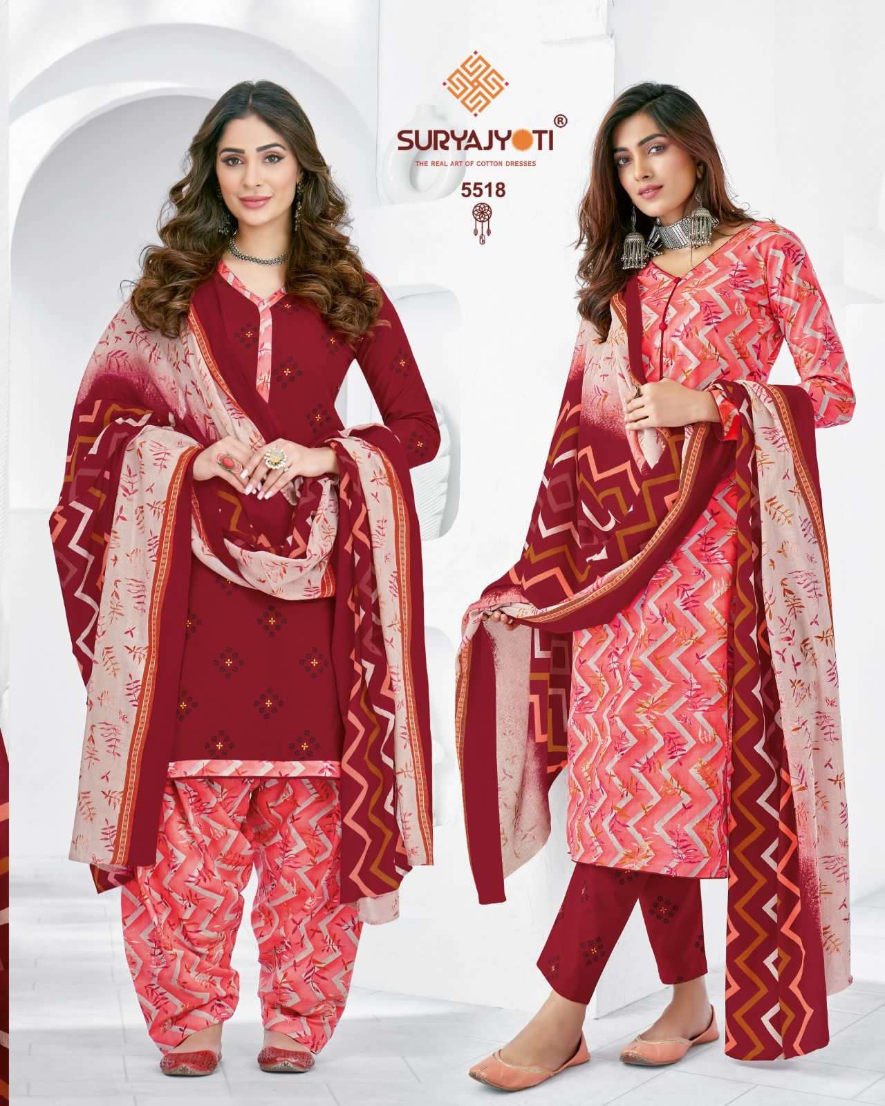 Suryajyoti Vol 55 Trendy Pure Cotton Print Top Bottom With Dupatta On Wholesale