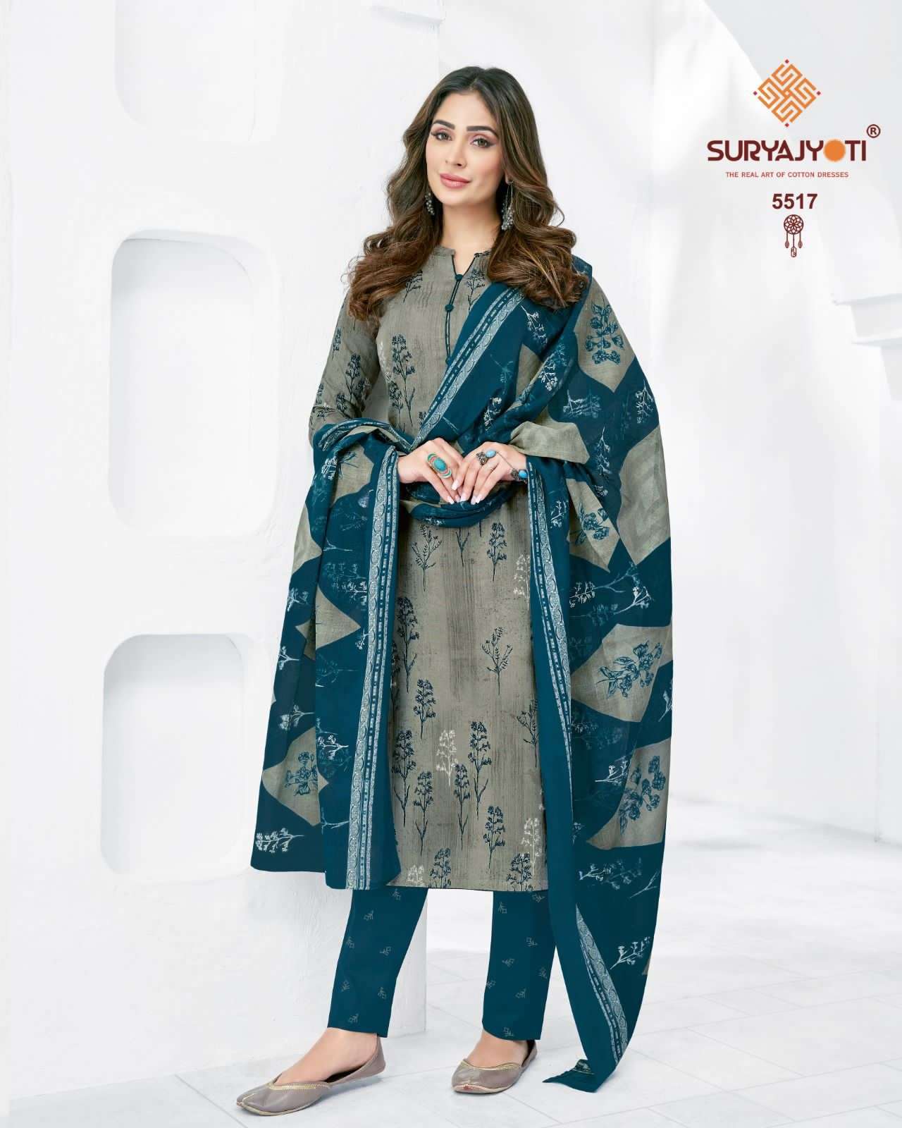 Suryajyoti Vol 55 Trendy Pure Cotton Print Top Bottom With Dupatta On Wholesale