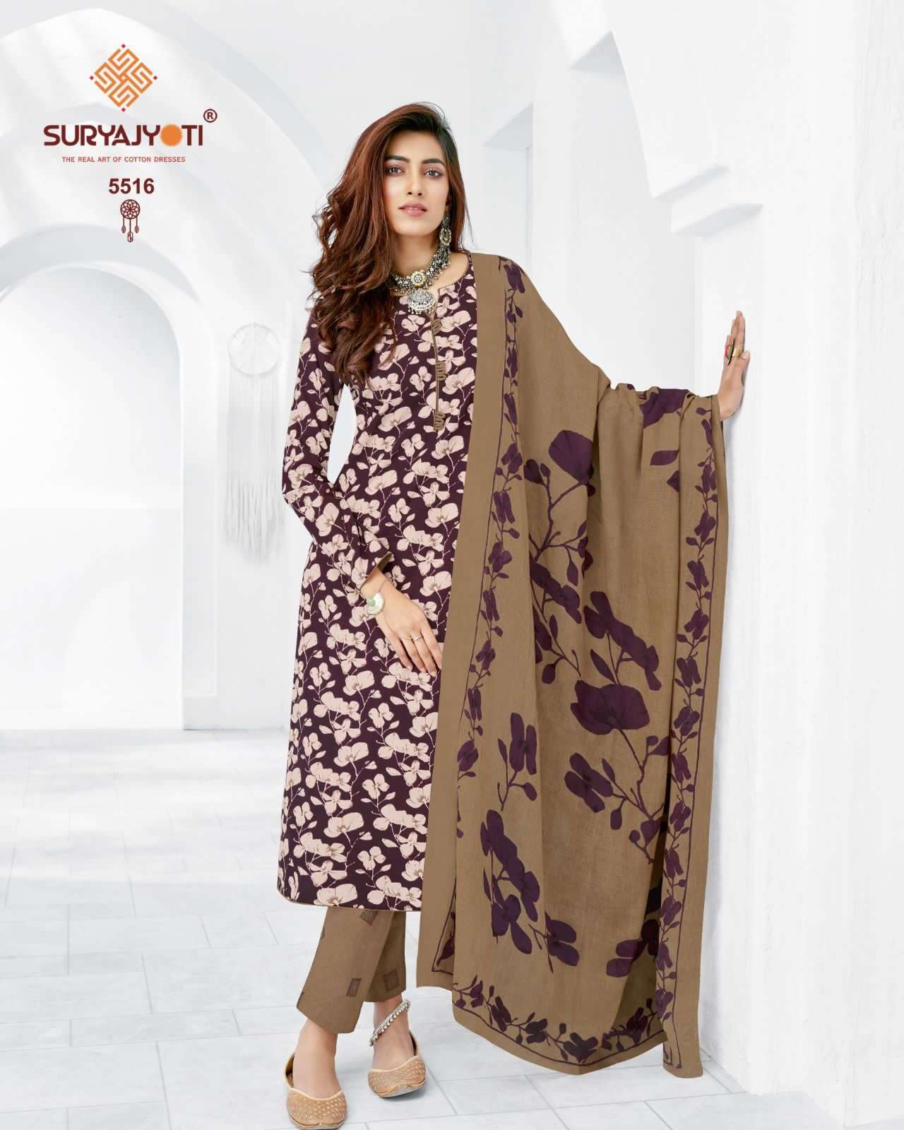 Suryajyoti Vol 55 Trendy Pure Cotton Print Top Bottom With Dupatta On Wholesale